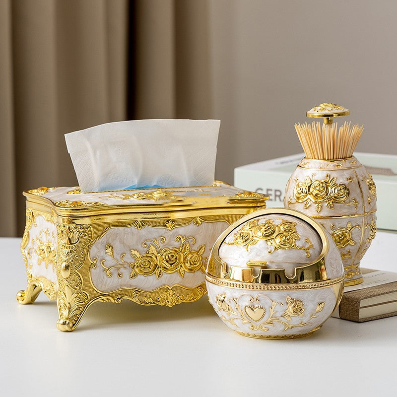 Luxury Plastic Tissue Box Toothpick Holder