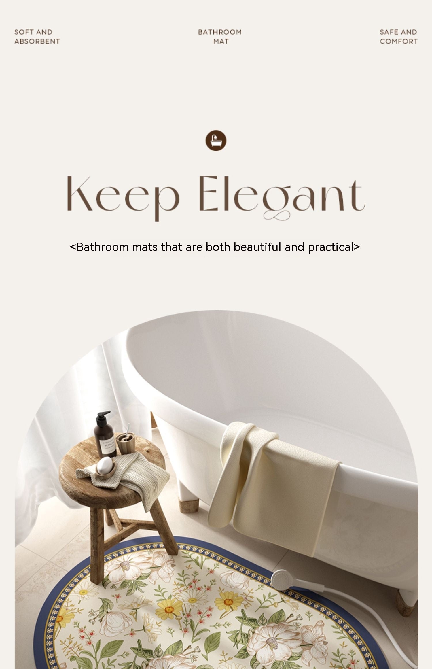 American Hydrophilic Pad Bathroom Mats Bathroom Non-Slip Quick-Drying Floor Mat Kitchen Door