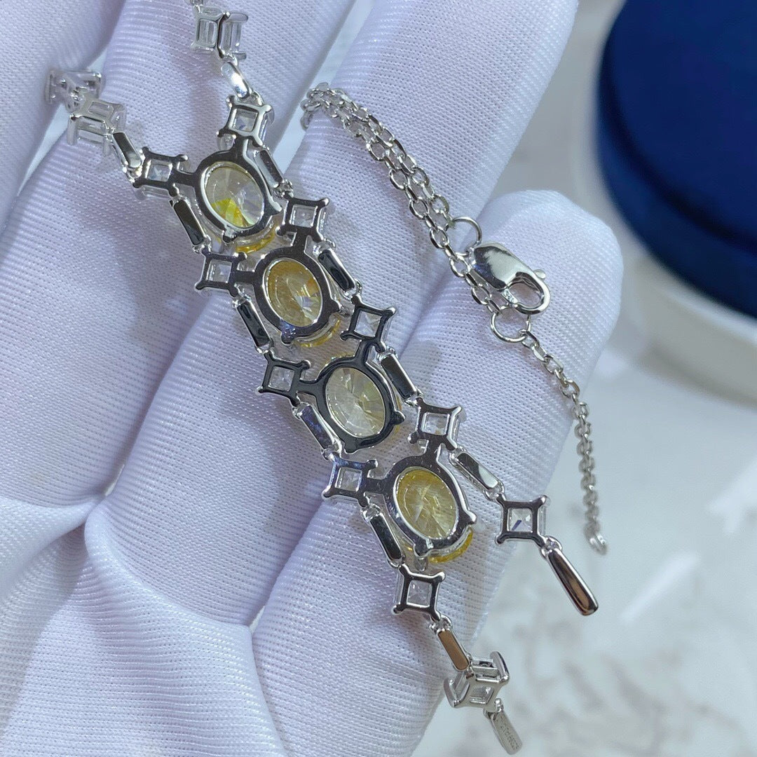 Fancy Intense Yellow Diamond Tassel Ladies Necklace