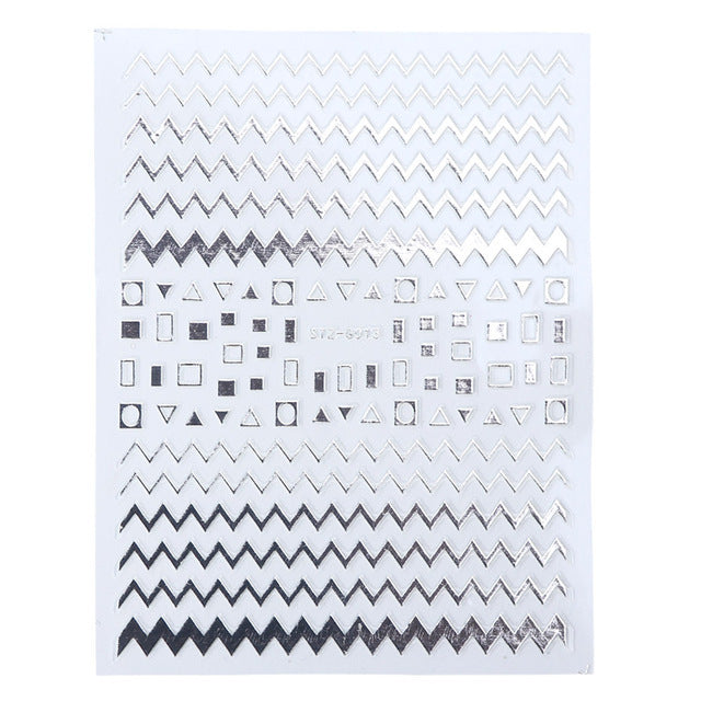 Evergreen Nail Line Stickers Geometric Pattern Nails