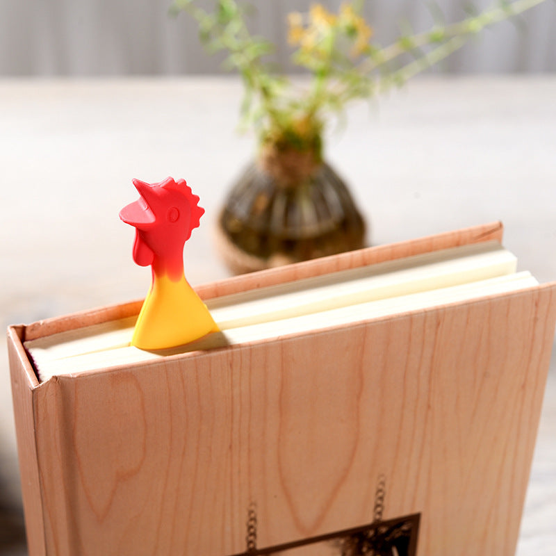 Fashion And Creative Silicone Bookmark Screaming Chicken