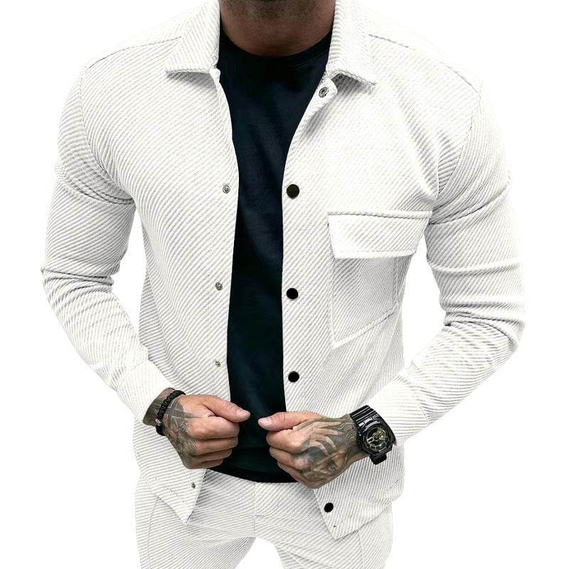 Single-Breasted Solid Color Slim Jacket