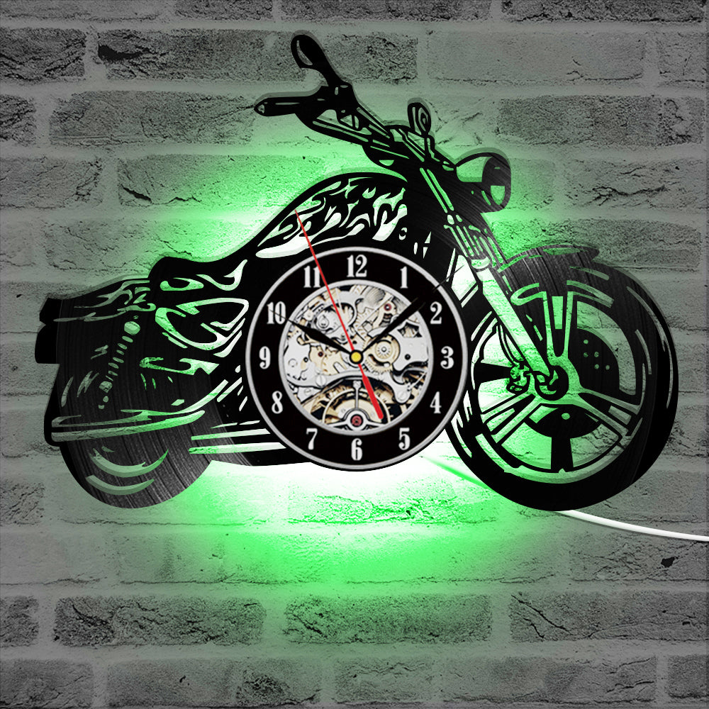 Creative 3D Classic Motorcycle Hollow Clock