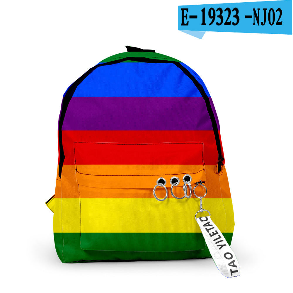 Men's And Women's Fashion Trend Student Daily 3D Digital Printing Backpack