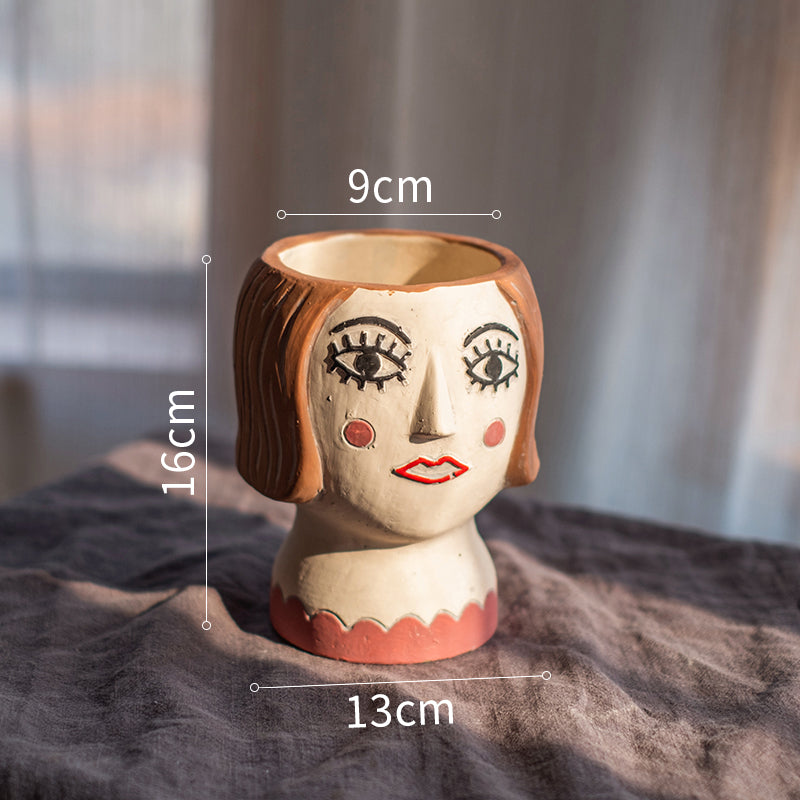 French Beauty Head Flower Pot