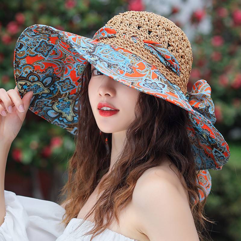 Summer Beach Sun Hat Beach Green Straw Hat For Women