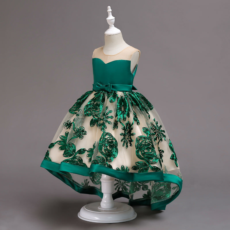 Three Dimensional Embroidered Tail Skirt Children's Soft Veil