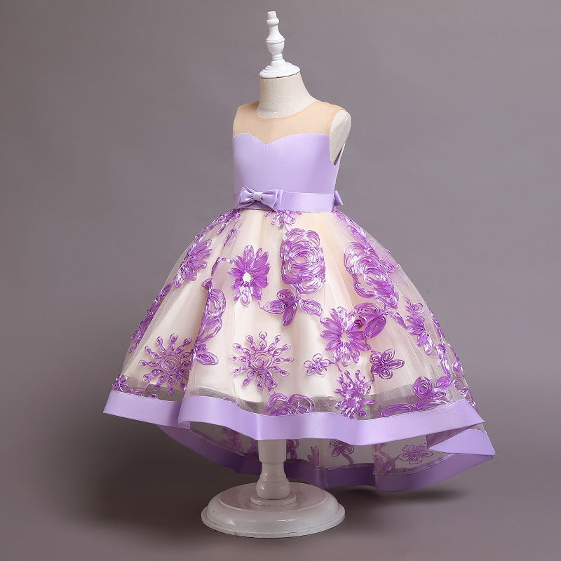 Three Dimensional Embroidered Tail Skirt Children's Soft Veil