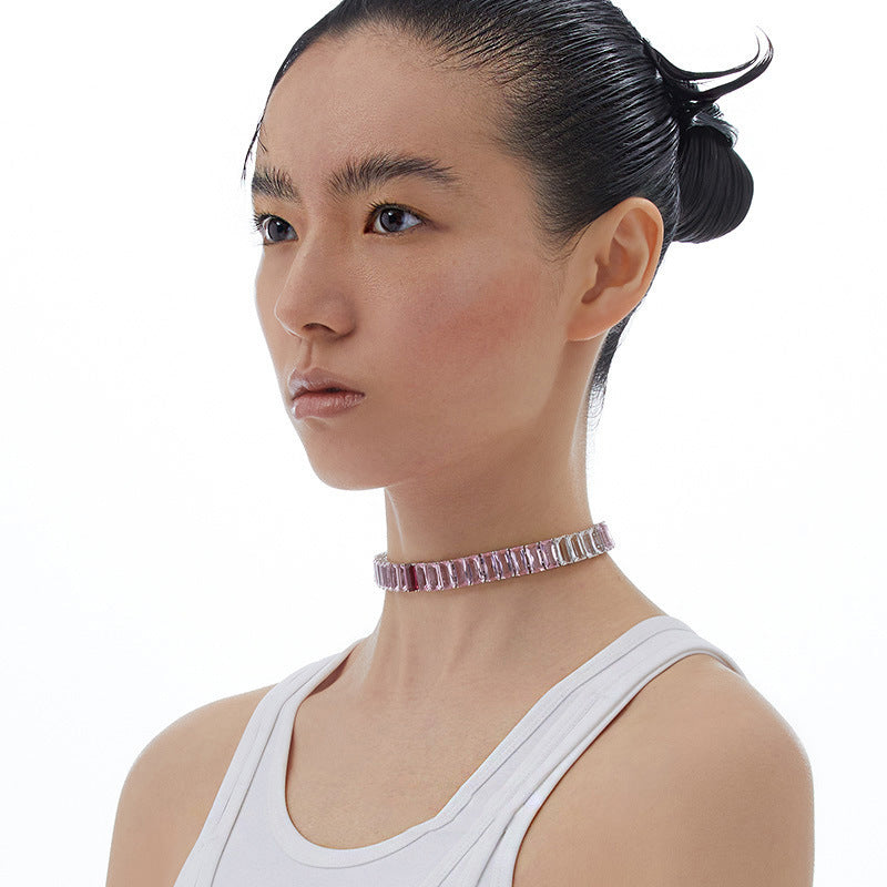 Women's New High-End Light Luxury Peach Blossom Zircon Necklace