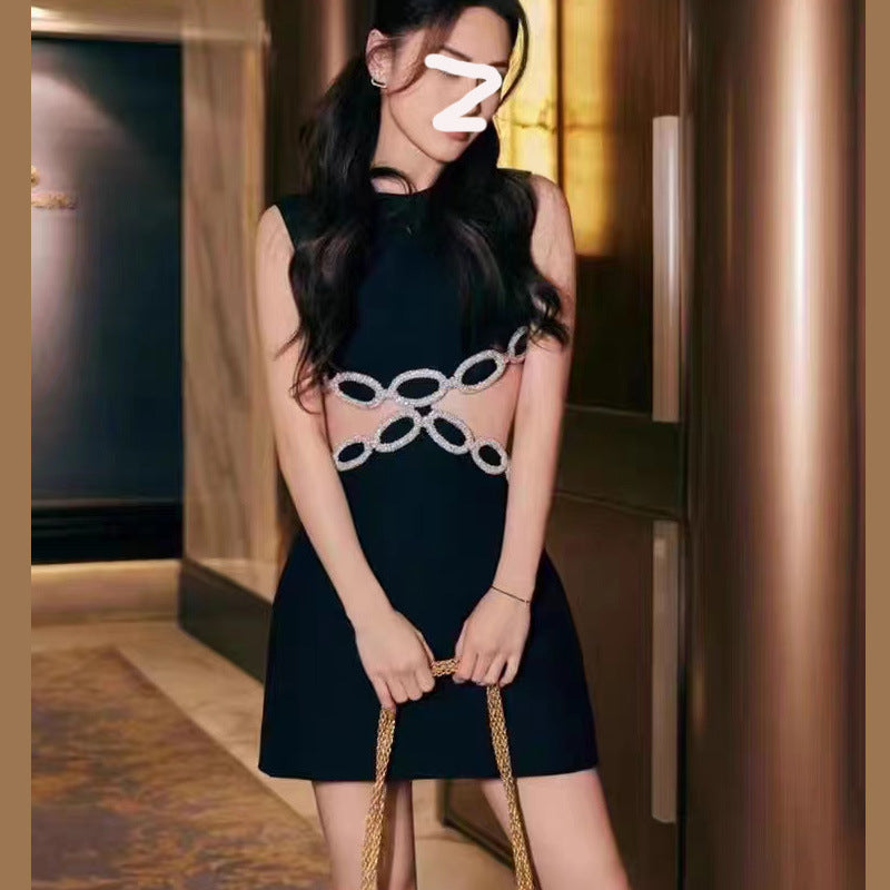 French Crewneck Dress In Black