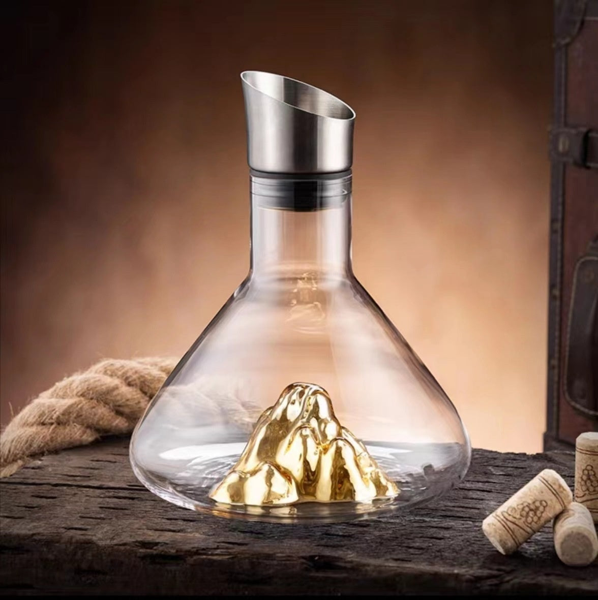 Hot-Selling Iceberg Waterfall Wine Decanter Creative Transparent Lead-Free Crystal Glass Wine Dispenser Barware Quick Decanters