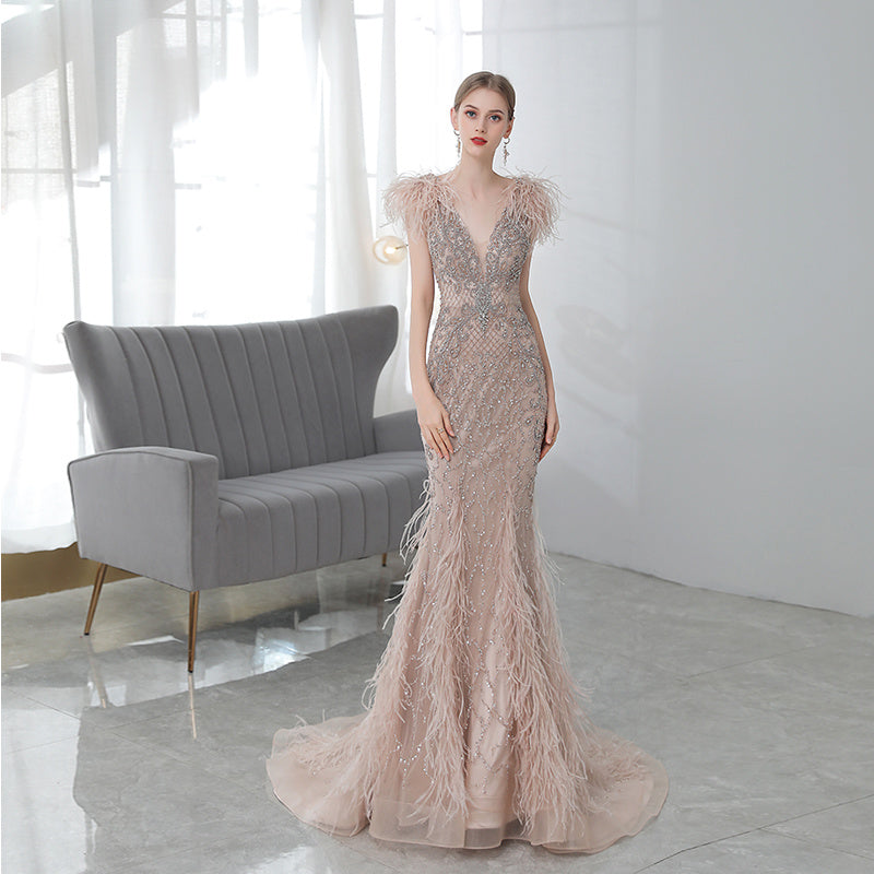 High-End Luxury Fishtail Evening Dress