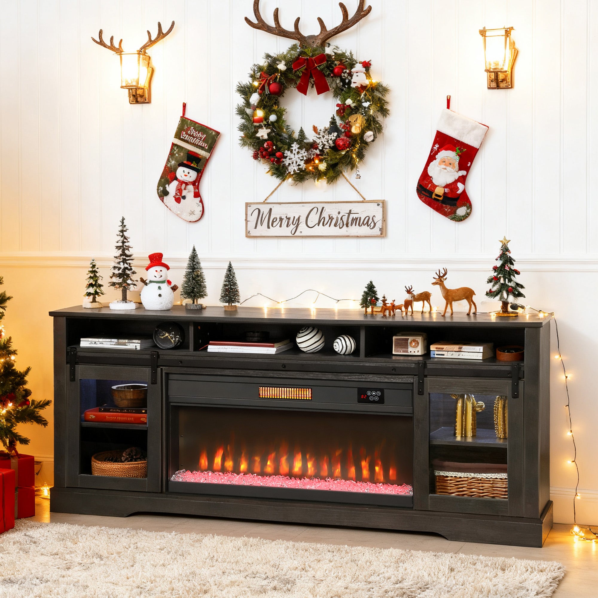 Fireplace TV Stand for TVs Up to TV Console with Electric Fireplace