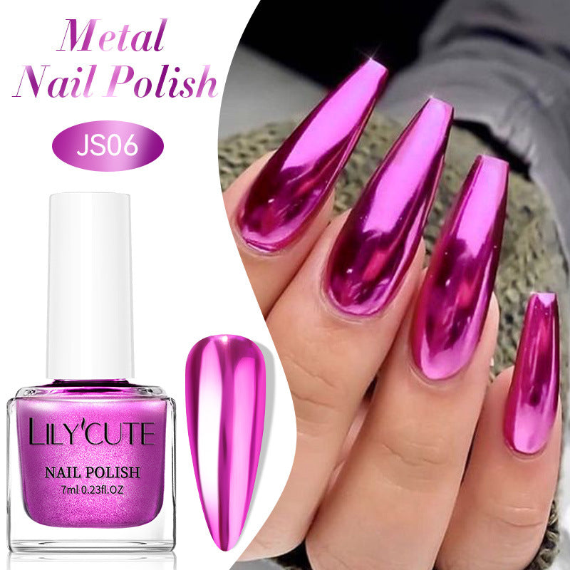 Quick-Dry Metallic Mirror Nail Polish, No Baking Required