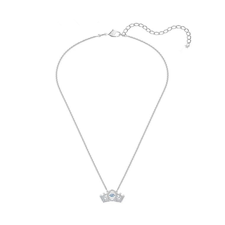 Vibrant Crystal Pendant Crown Necklace