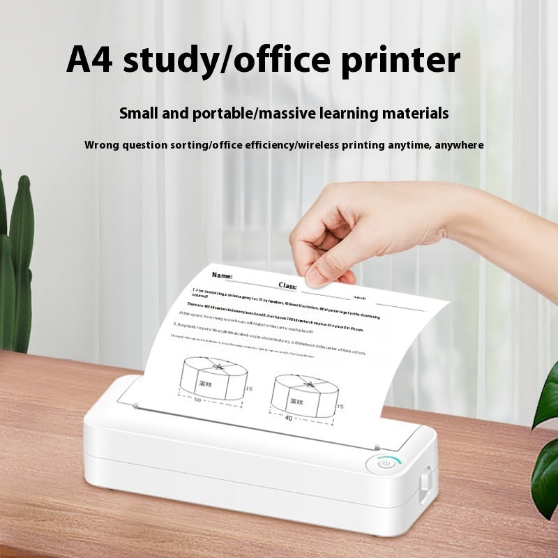 A4 Printer Bluetooth Connection Ink-Free Portable