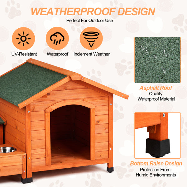 88x106x77cm Green Asphalt Roof Golden Red Main Body Fir House Type Cat And Dog House