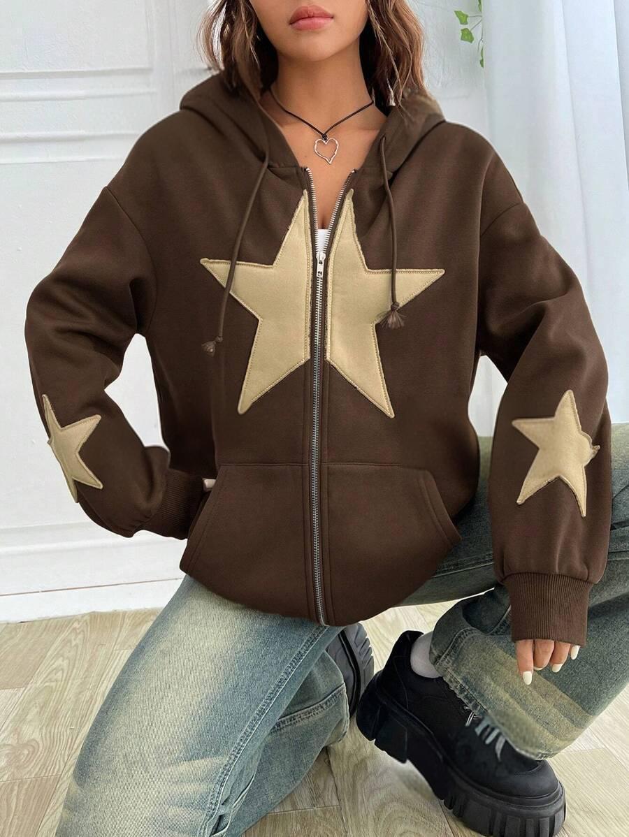 Loose-Fit Hooded Cardigan Women's Jacket