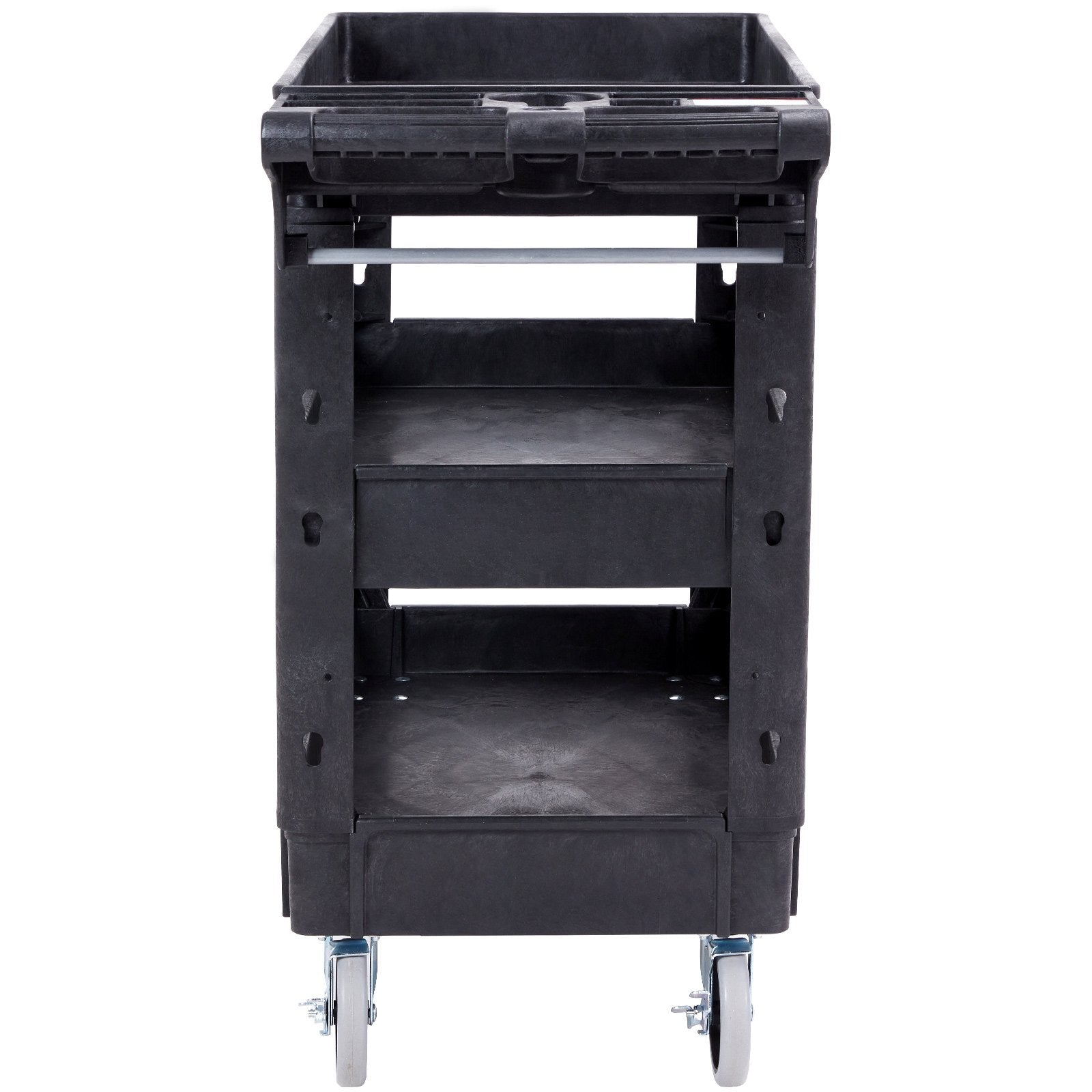 Utility Service Cart, 3 Shelf 550LBS Heavy Duty Plastic Rolling Utility Cart With 360 Swivel Wheels