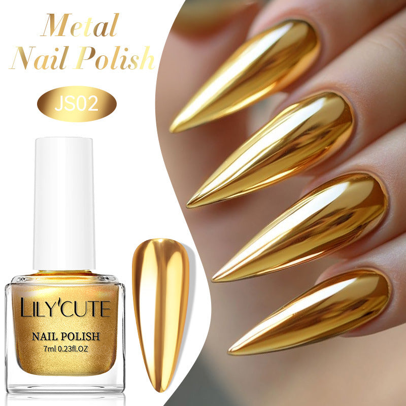 Quick-Dry Metallic Mirror Nail Polish, No Baking Required