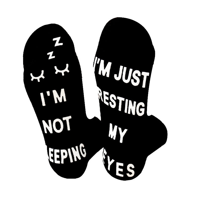 Creative Foot Letter Non-Slip Dispensing Knee-High Sports Socks