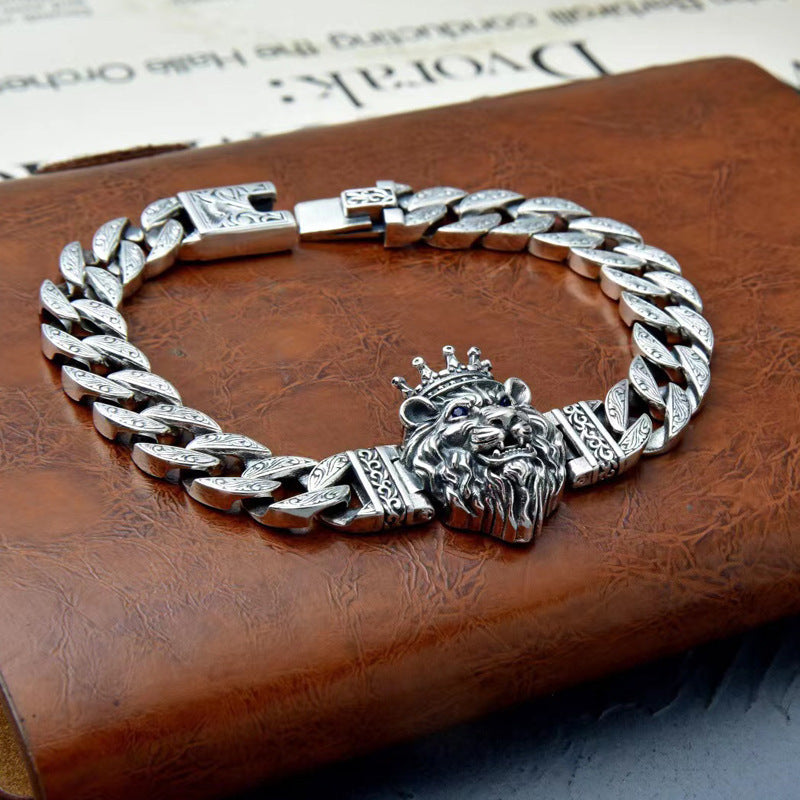 Fashion Lion King Cuban Bracelet Male