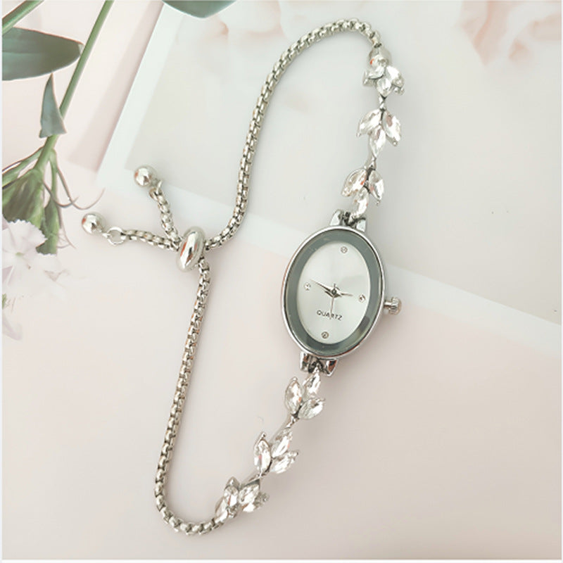 Wheat Diamond Women's Watch Free Adjustment Pull-Out Women's
