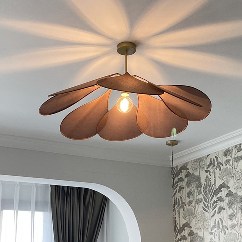 Fabric Dining Room Chandelier Living Room Bedroom Creative Petal Lamp