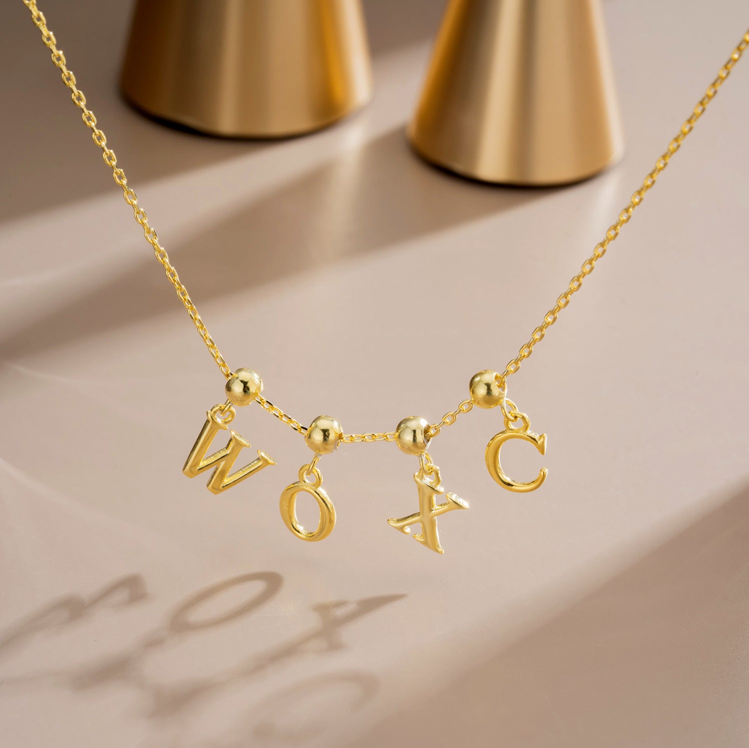 Smooth-Surface Jewelry Minimalist 26-Letter Alphabet Pendant