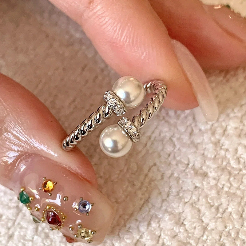 Antique Zircon Brushed Ring Female Retro Minority