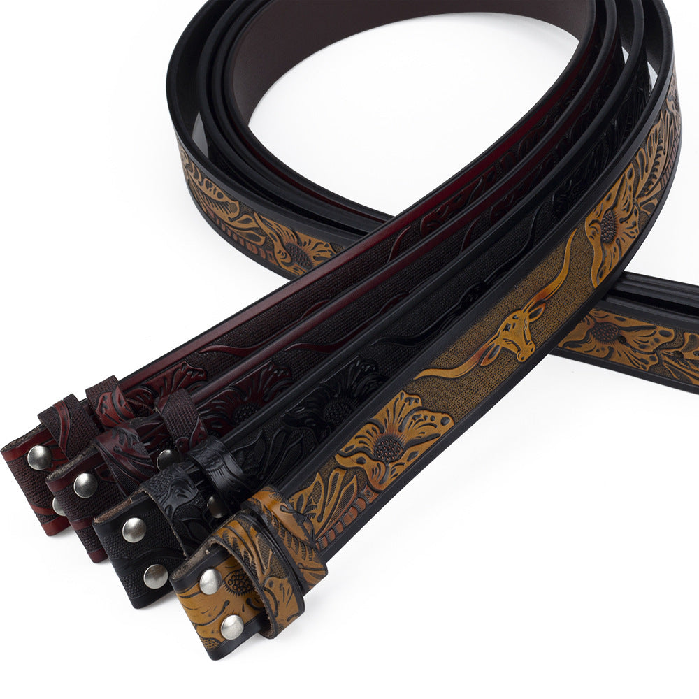 Buckle Free Cow Pattern Belt