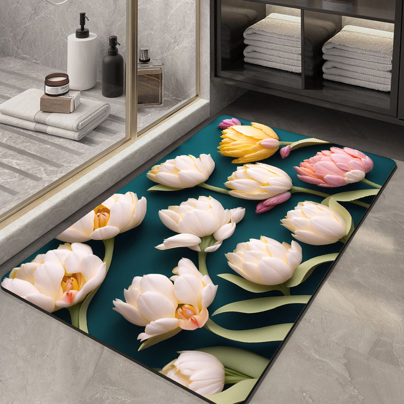 Soft Diatom Ooze Floor Bathroom Absorbent Bathroom Step Mat Quick-Drying Non-Slip Toilet Door Mat