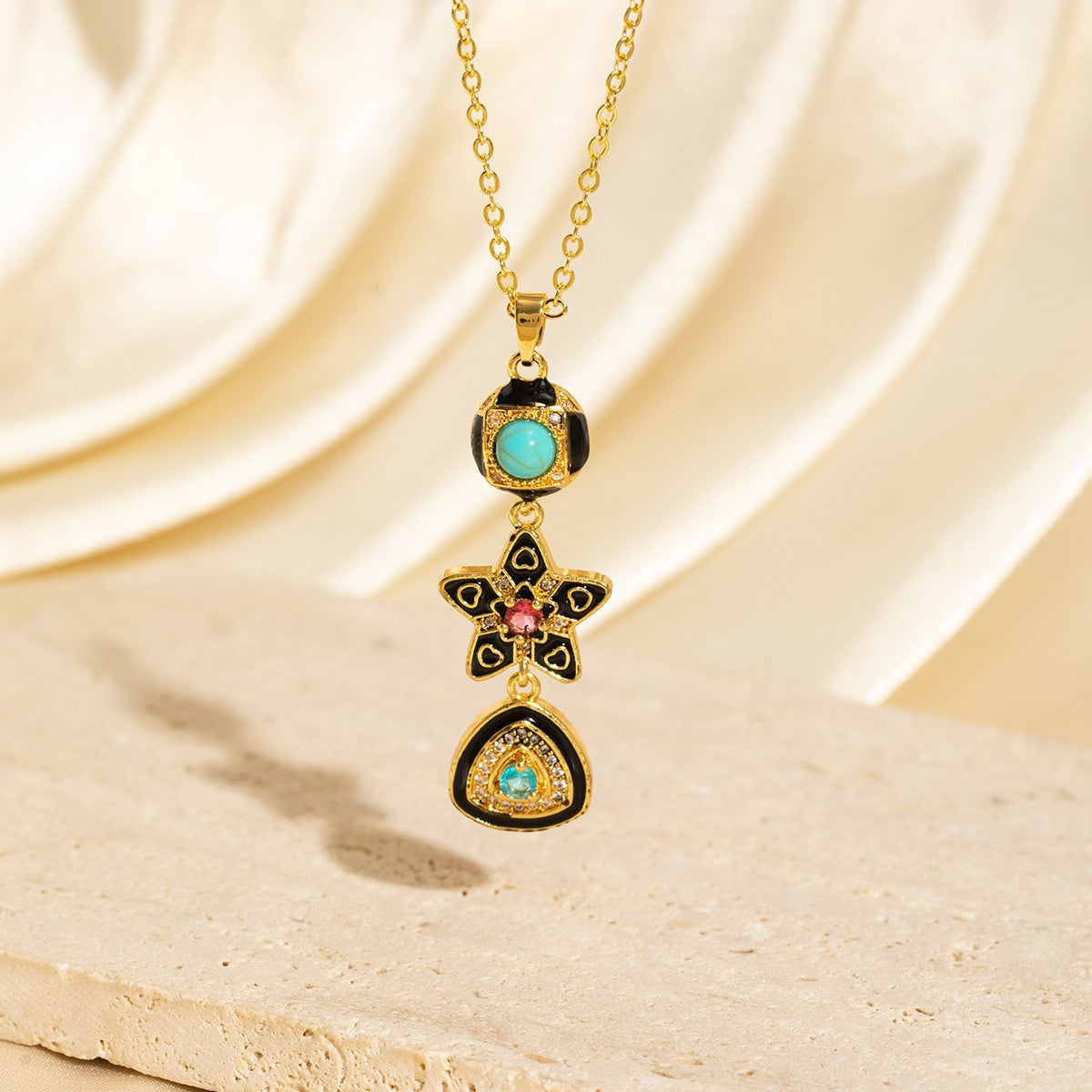 Exquisite Long Necklace With Colorful Zirconia And Elegant Tassels