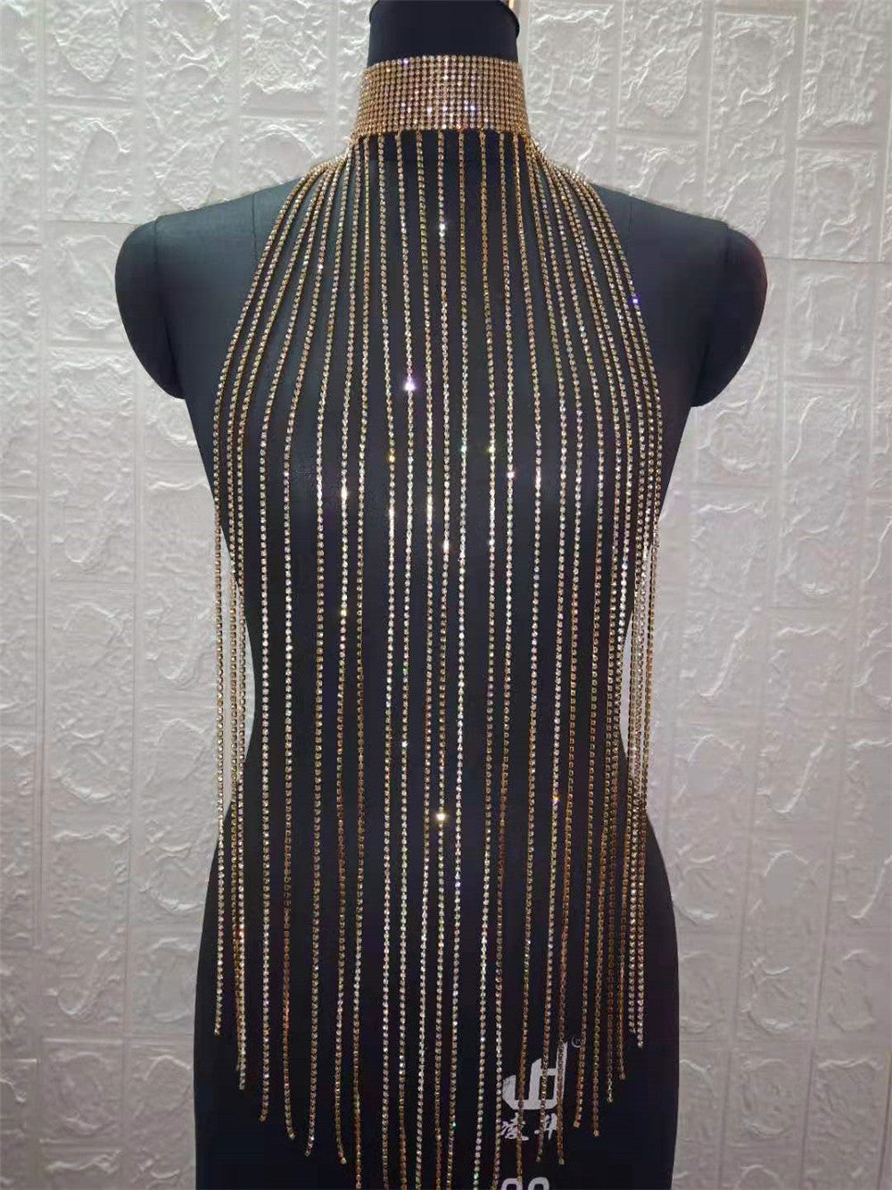 Women's Diamond Exaggerated Long Fringe Scarf Tank Top