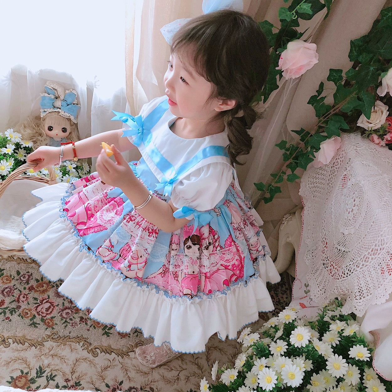 Lapel Cartoon Cartoon Children's Skirt