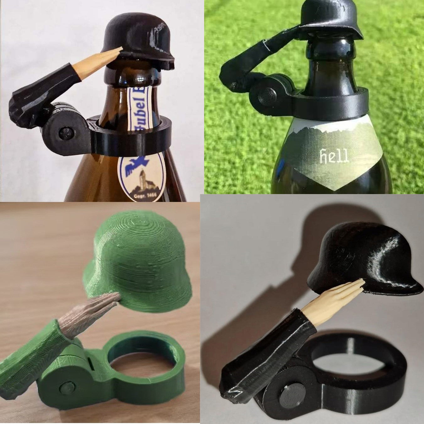 Soldier Salute Beer Bottle Helmet Dustproof Beer Helmet Topper Creative Beer Bottle Cap For Party Bar