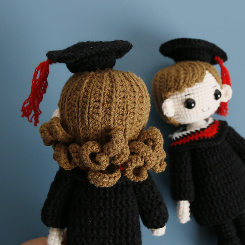 Graduation Doll Hand-Woven Wool Crocheted