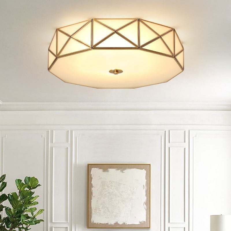 All Copper American Simple Led Ceiling Lamp Modern