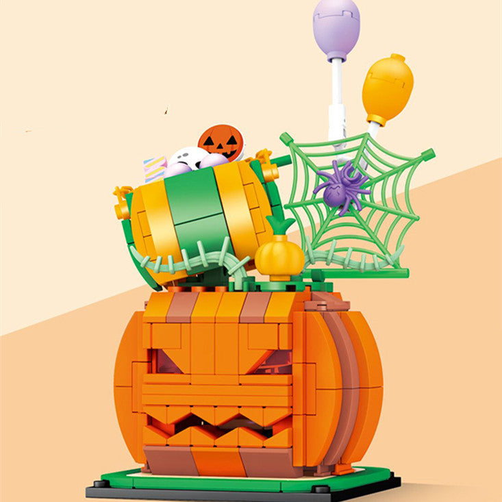 Candy Pumpkin House Assembled Blocks Halloween Gift