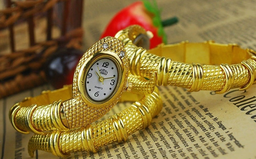 Women's Watch Bracelet Gold Snake Watch