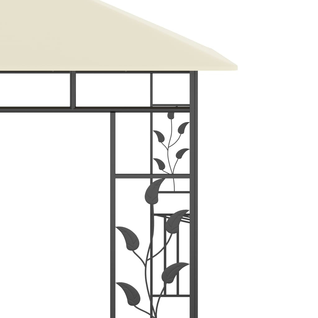 VidaXL Gazebo with Mosquito Net&LED String Lights 3x3x2.73 m Cream