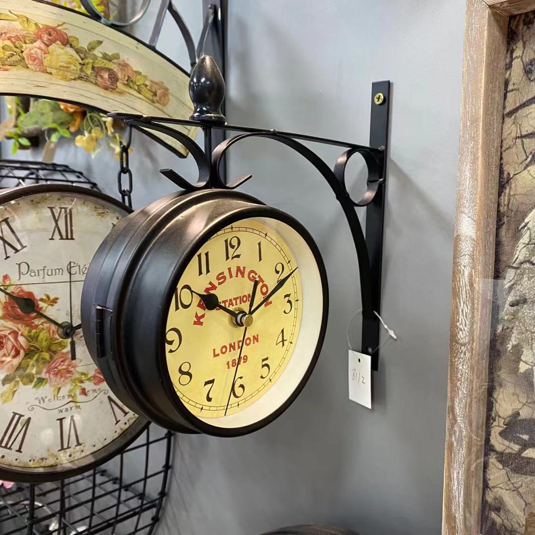 European-Style Home Creative Clocks And Watches Wrought Iron Ornaments Wall Clock