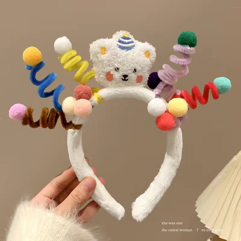 Cute Face Wash Hair Bands Female Cartoon Headwear Hair Band Headband Apply
