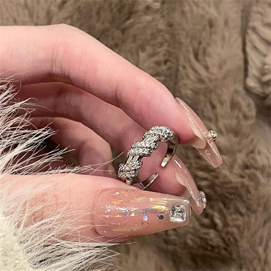 Antique Zircon Brushed Ring Female Retro Minority