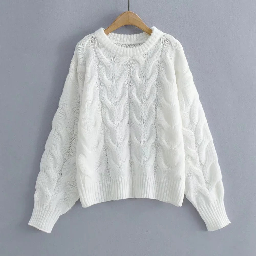 Heavy Industry Twist Woven Loose Knit Sweater Women's Clothing