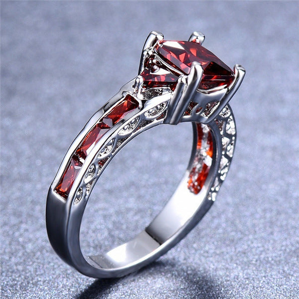 Fashion Female Zircon Black Gemstone Ring