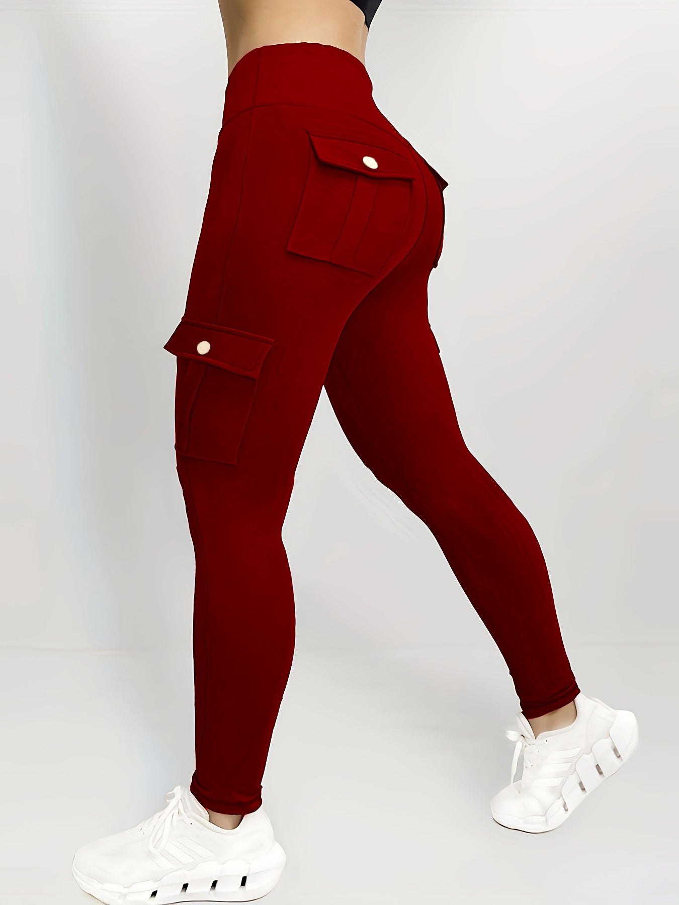 Plus Size High Waisted Plus Size Skinny Bottom Pants - Outer Wear For Running Fitness Workout Sports - Women's Pants