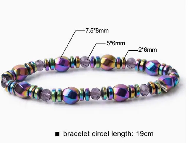 Colored Stone Chain Bracelet New Magnet Hand-Woven