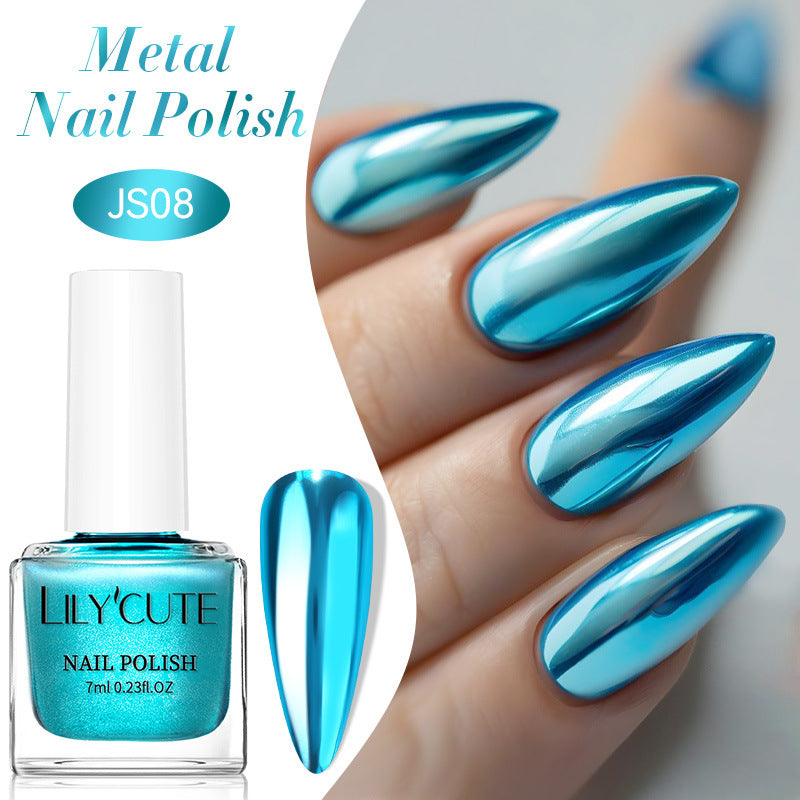 Quick-Dry Metallic Mirror Nail Polish, No Baking Required