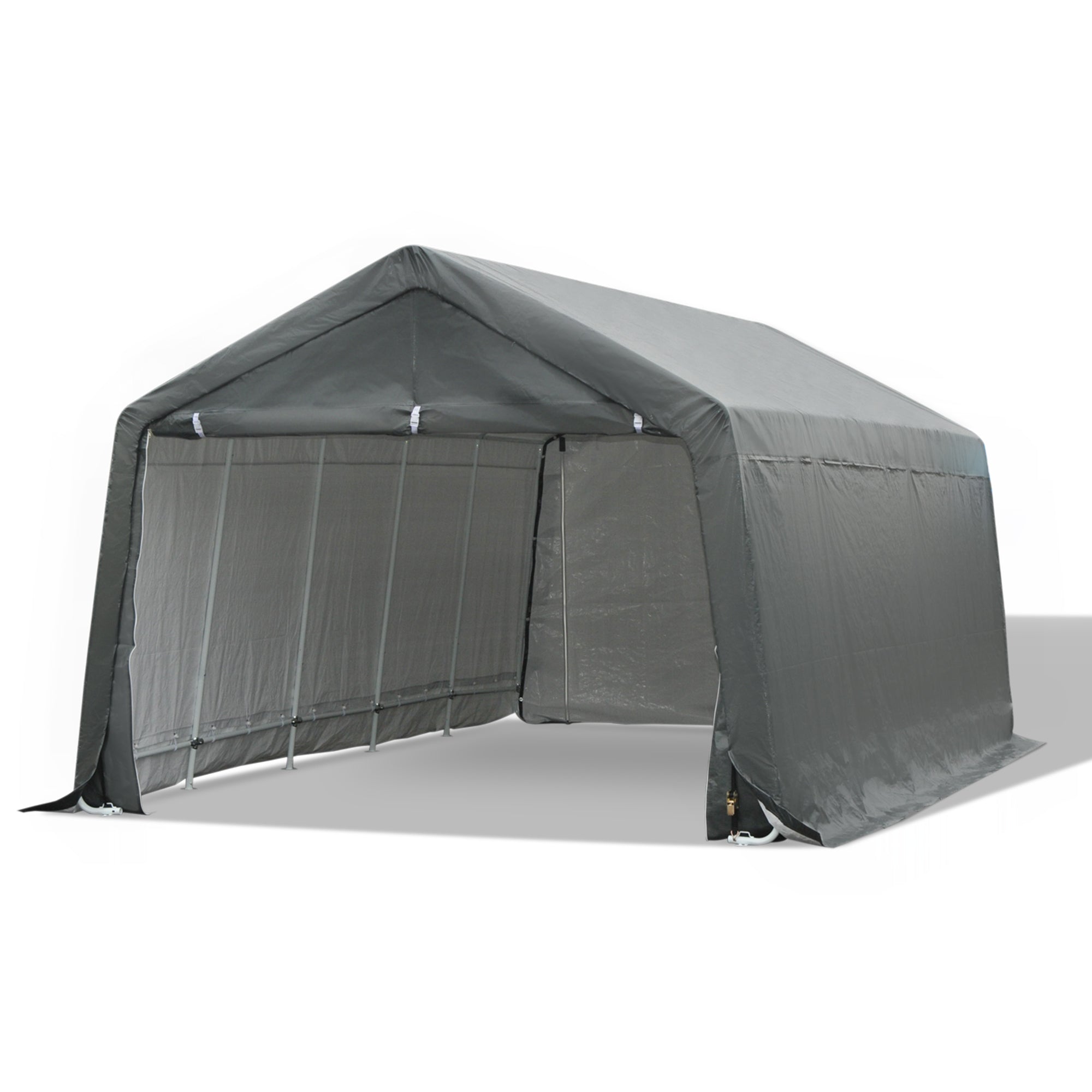 20' x 12' Heavy Duty Outdoor Temporary Carport Canopy Tent - Gray